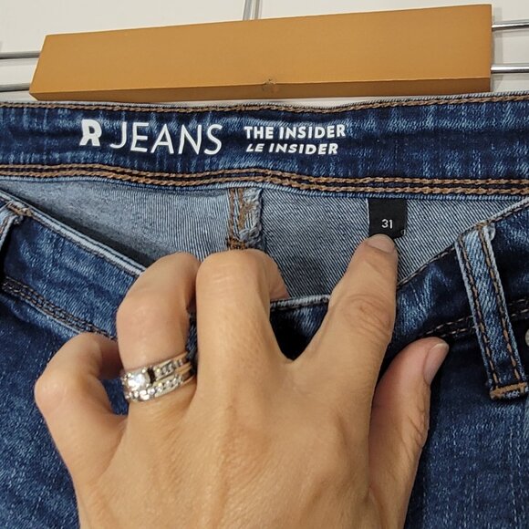 R Jeans Women's Blue Cotton Blend Mid-Rise The Insider Skinny Denim Jean Size 31 - Picture 6 of 15